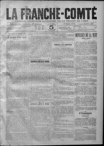 25/07/1887 - La Franche-Comté : journal politique de la région de l'Est