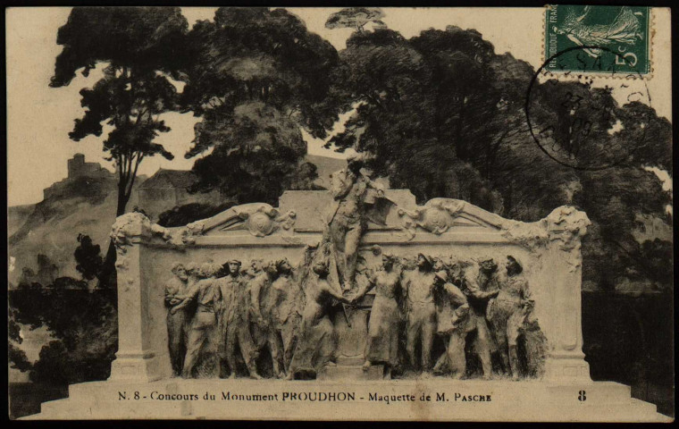 Concours du Monument Proudhon. Maquette de M. Pasche [image fixe] , 1910
