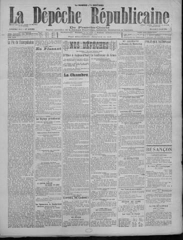 05/04/1922 - La Dépêche républicaine de Franche-Comté [Texte imprimé]