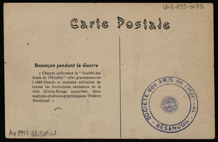 Besançon -- Les Invités de la "Société des Amis de l'Hôpital" [image fixe] 1904/1930