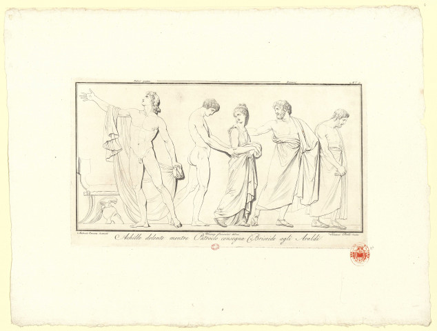 Achille remettant Briséis à Agamemnon [image fixe] / Antonio Canova inventó, Vincenzo Camoccini delineó, Tomasso [sic] Piroli incise , 1750/1850