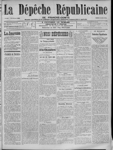 10/06/1913 - La Dépêche républicaine de Franche-Comté [Texte imprimé]