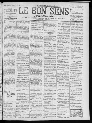 08/02/1903 - Organe du progrès agricole, économique et industriel, paraissant le dimanche [Texte imprimé] / . I