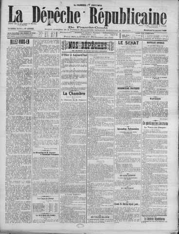 16/01/1925 - La Dépêche républicaine de Franche-Comté [Texte imprimé]