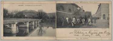 Besançon - 5 Régiment d'Artillerie - La Corvée ; Pont Bregille et le Fort (Beauregard). [image fixe] , Paris - "Carte -Lettre " Touriste et Militaire, 18, Rue Eugène-Gibez - Paris, 1904/1914