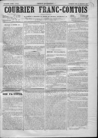 15/02/1867 - Le Courrier franc-comtois [Texte imprimé]