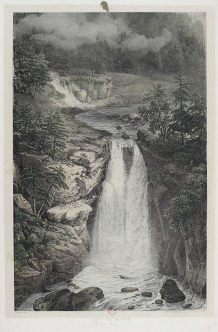 Saut du Doubs [estampe] : Province de Franche-Comté / Villeneuve 1827, lith. de Engelmann , Paris : rue Louis-le-Legrand, n° 27, 1827