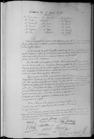 Délibérations du Conseil Municipal 4 juin 1792 - 5 juillet 1793