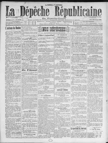 26/02/1924 - La Dépêche républicaine de Franche-Comté [Texte imprimé]