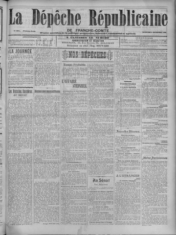 04/12/1908 - La Dépêche républicaine de Franche-Comté [Texte imprimé]