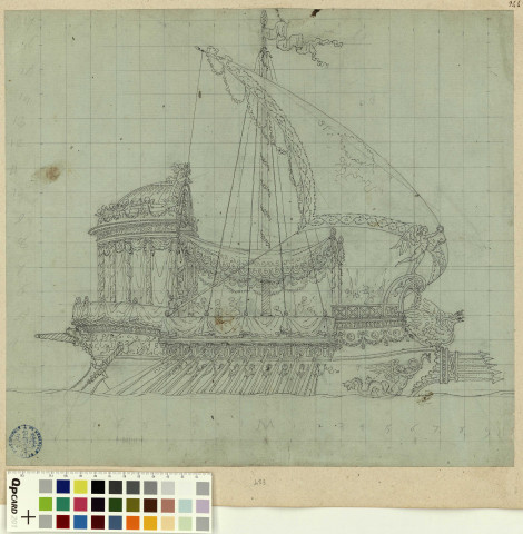 Vaisseau antique. Projet de décor de théâtre / Pierre-Adrien Pâris , [S.l.] : [P.-A. Pâris], [1700-1800]