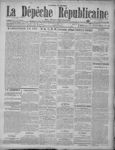 18/09/1928 - La Dépêche républicaine de Franche-Comté [Texte imprimé]