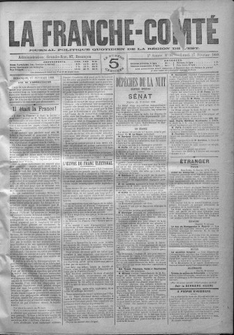 27/02/1888 - La Franche-Comté : journal politique de la région de l'Est
