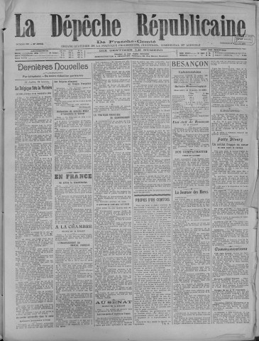 25/07/1919 - La Dépêche républicaine de Franche-Comté [Texte imprimé]