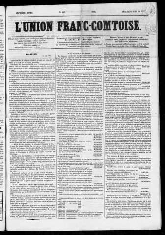 30/06/1852 - L'Union franc-comtoise [Texte imprimé]