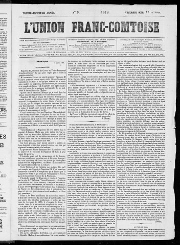 11/01/1878 - L'Union franc-comtoise [Texte imprimé]