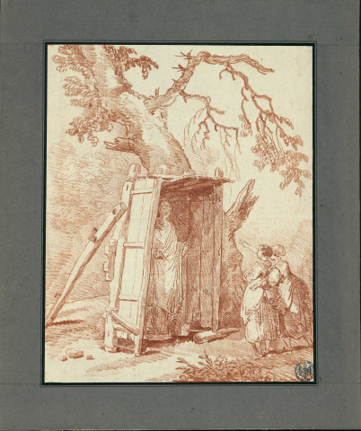 55 - Statue placée dans une caisse qui doit servir à la transporter , [France : Paris], [1774]