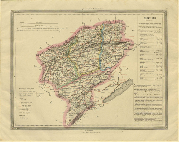 Doubs par A. H. Dufour. 3 myriamètres. [Document cartographique] , Paris : J. Gaultier., 1861/1866