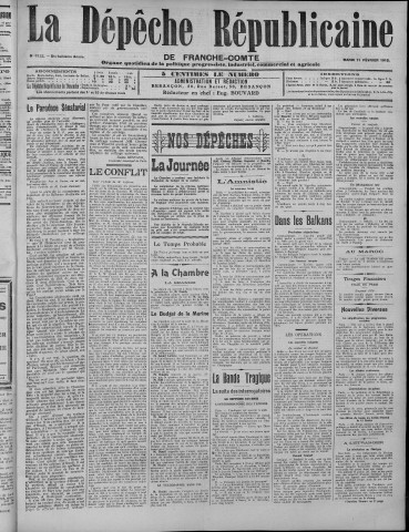 11/02/1913 - La Dépêche républicaine de Franche-Comté [Texte imprimé]