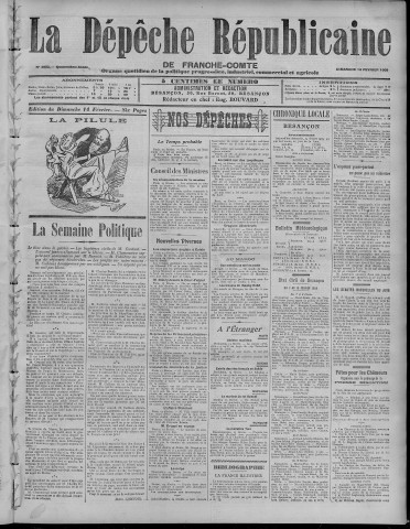 14/02/1909 - La Dépêche républicaine de Franche-Comté [Texte imprimé]