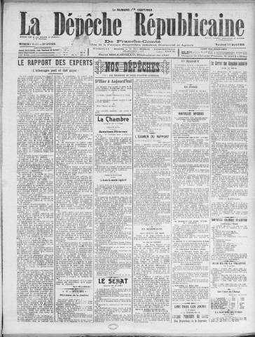 11/04/1924 - La Dépêche républicaine de Franche-Comté [Texte imprimé]