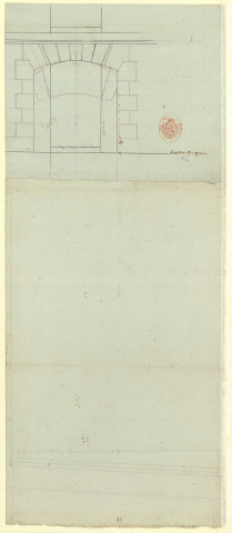 Château et jardin. Plan. Au v° : dessin d'une fenêtre [Dessin] , 1750/1799