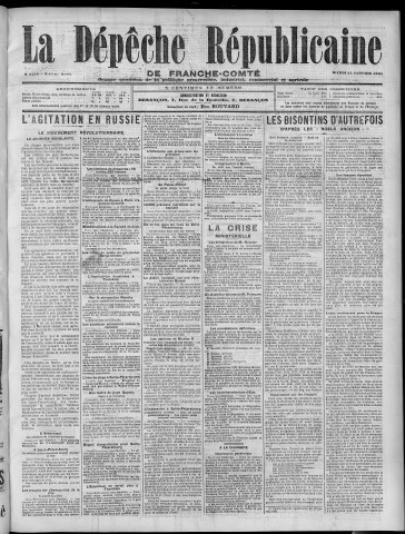 24/01/1905 - La Dépêche républicaine de Franche-Comté [Texte imprimé]