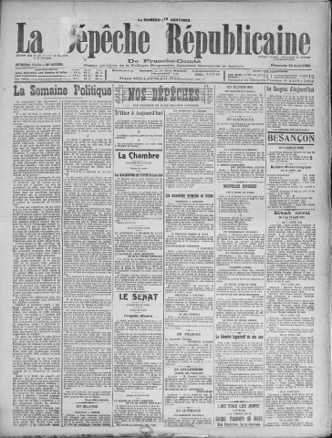 13/04/1924 - La Dépêche républicaine de Franche-Comté [Texte imprimé]