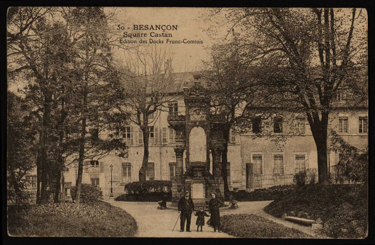 Besançon - Besançon - Square Castan. [image fixe] , Besançon : Edition des Docks Franc-Comtois., 1915/1930