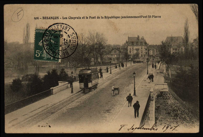 Besançon - Les Chaprais et le pont de la République (anciennement pont St-Pierre [image fixe] , 1904-1907