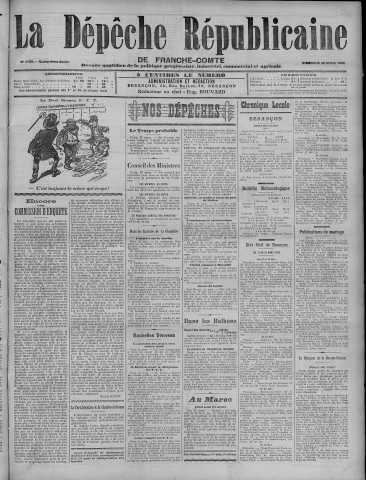 28/03/1909 - La Dépêche républicaine de Franche-Comté [Texte imprimé]