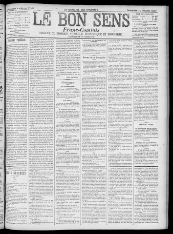 10/10/1897 - Organe du progrès agricole, économique et industriel, paraissant le dimanche [Texte imprimé] / . I