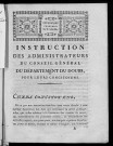 Instruction des administrateurs du Conseil général du département du Doubs, pour leurs concitoyens. [7 Octobre 1793]