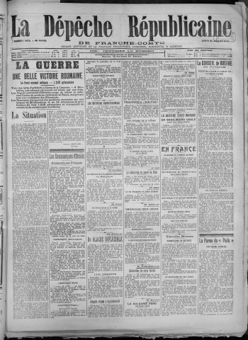 30/07/1917 - La Dépêche républicaine de Franche-Comté [Texte imprimé]