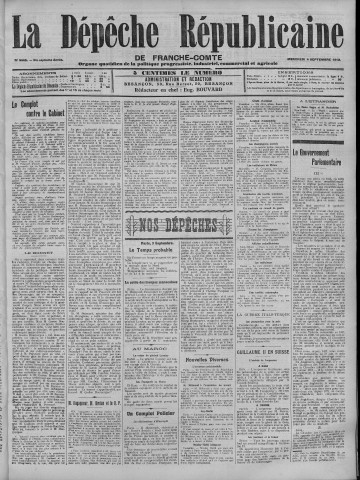 04/09/1912 - La Dépêche républicaine de Franche-Comté [Texte imprimé]