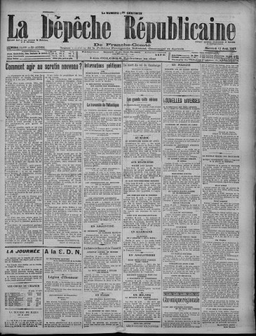 17/08/1927 - La Dépêche républicaine de Franche-Comté [Texte imprimé]
