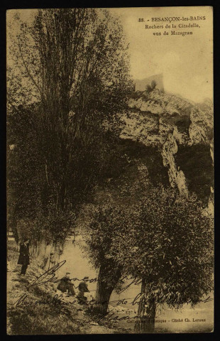 Besançon-les-Bains. Rochers de la Citadelle, vus de Mazagran [image fixe] , 1904/1930