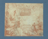 Jeune femme au puits, avec deux enfants jouant dans la cour , [Rome], [circa 1764]