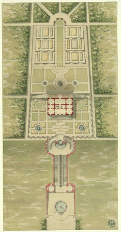 Plan du casino du château de Caprarolla et de ses jardins / Pierre-Adrien Pâris , [S.l.] : [P.-A. Pâris], [1700-1800]