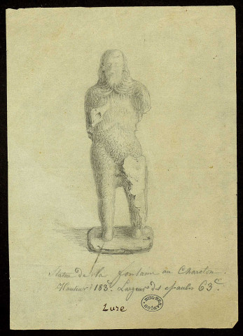 Statue de la fontaine au Chareton - Lure , [Besançon], [circa 1840]