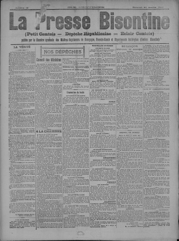 28/01/1920 - La Dépêche républicaine de Franche-Comté [Texte imprimé]