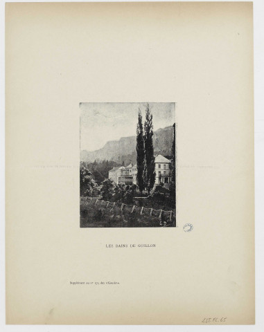 Les Bains de Guillon [estampe] , [S.l.] : "Les Gaudes", [1900]
