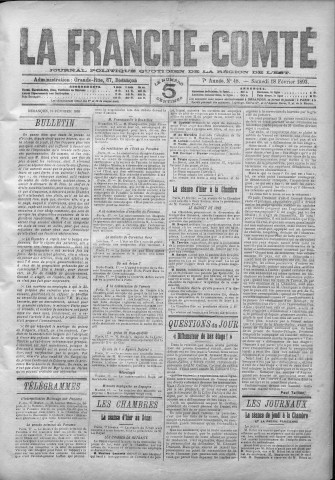 18/02/1893 - La Franche-Comté : journal politique de la région de l'Est