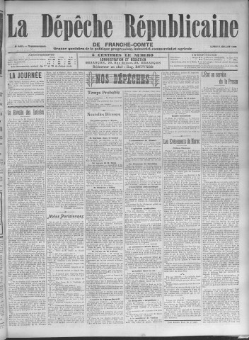 06/07/1908 - La Dépêche républicaine de Franche-Comté [Texte imprimé]