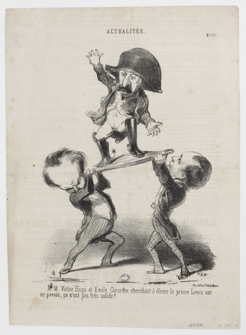 [Un pavois pour porter le prince Louis] [image fixe] / par Honoré Daumier , Paris, 1848
