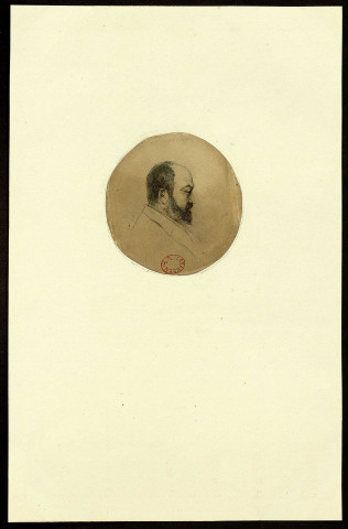 Henri Bouchot. Tête, de profil droit, en médaillon rond [dessin] , [S.l.] : [s.n.], [1800-1899]