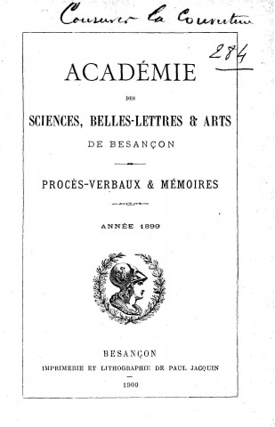 01/01/1899 - Procès verbaux et mémoires [Texte imprimé] /
