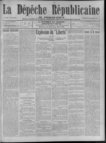 27/09/1911 - La Dépêche républicaine de Franche-Comté [Texte imprimé]