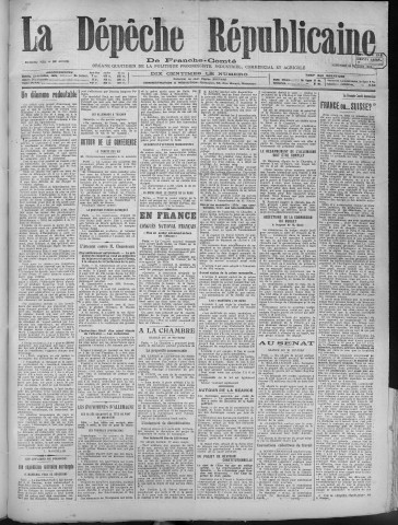 28/02/1919 - La Dépêche républicaine de Franche-Comté [Texte imprimé]