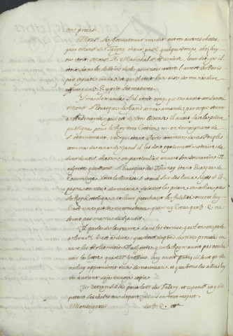 Ms 1123-1124 - « Registre des lettres escrittes à Monseigneur [Philippe, comte d'Egmond et prince de Gavre,] et autres particuliers, pendant mon voyage d'Espagne, commencé au mois de janvier 1672 » et terminé au mois de juin 1675, par Claude-François Pelletier. Deux volumes